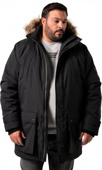Men Plus Parka With Fur Hood Black - Casacos - Casacos Homem Tamanhos Grandes