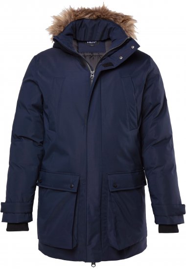 Men Plus Parka With Fur Hood Navy - Casacos - Casacos Homem Tamanhos Grandes