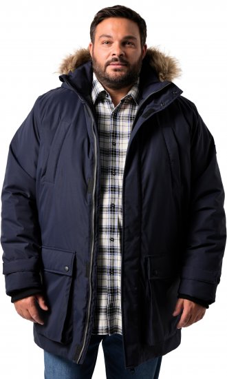 Men Plus Parka With Fur Hood Navy - Casacos - Casacos Homem Tamanhos Grandes