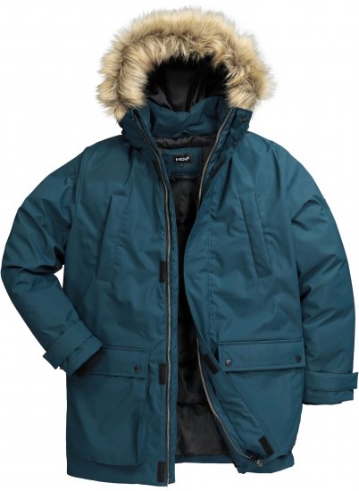 Men Plus Parka With Fur Hood Dark Green - Casacos - Casacos Homem Tamanhos Grandes