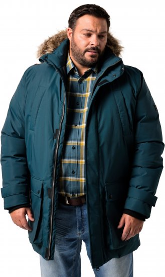 Men Plus Parka With Fur Hood Dark Green - Casacos - Casacos Homem Tamanhos Grandes