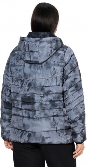 Ulla Popken HYPRAR Quilted Abstract Print Jacket Black - Jaquetas - 