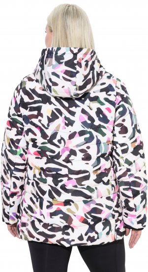 Ulla Popken HYPRAR Water-Repellent Allover Print Jacket Pale Beige - Jaquetas - 