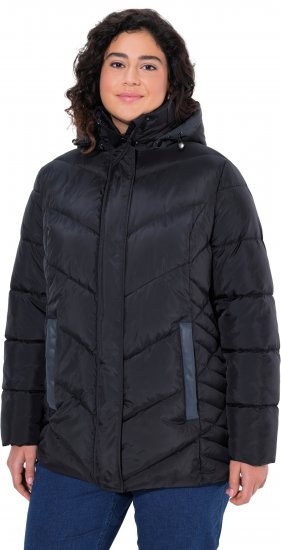 Ulla Popken HYPRAR Reflective Detail Quilted Jacket Black - Jaquetas - 