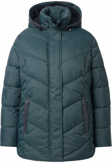 Ulla Popken HYPRAR Reflective Detail Quilted Jacket Dark Green - Jaquetas - 