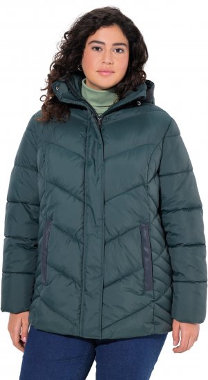 Ulla Popken HYPRAR Reflective Detail Quilted Jacket Dark Green - Jaquetas - 