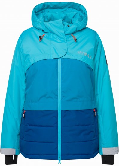 Ulla Popken HYPRAR Colorblock Fully Lined Ski Jacket Bright Turquoise - Jaquetas - 