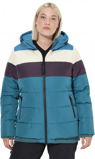 Ulla Popken HYPRAR Striped Triple Function Fully Lined Quilted Jacket Dark Petrol - Jaquetas - 