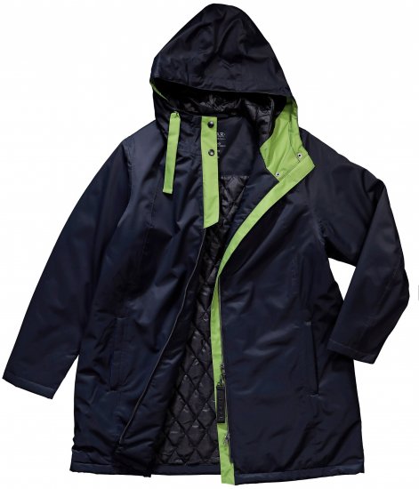 Ulla Popken HYPRAR Triple Function Contrast Trim Quilted Lining Jacket Navy - Jaquetas - 