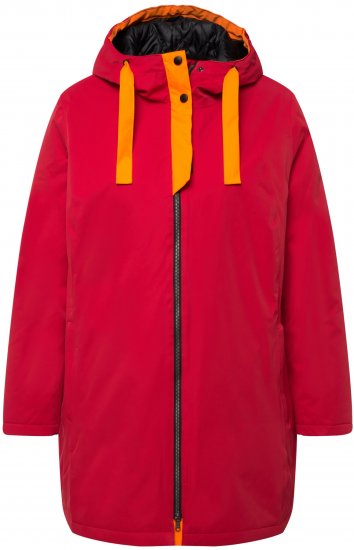 Ulla Popken HYPRAR Triple Function Contrast Trim Quilted Lining Jacket Salsa Red - Jaquetas - 