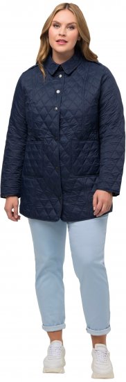 Ulla Popken Quilted Jacket with Plaid Lining Navy - Jaquetas - 