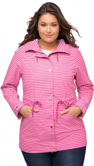 Ulla Popken HYPRAR Striped Triple Function Jacket Fuchsia Pink - Jaquetas - 