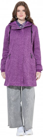 Ulla Popken Knit Fleece-Lined Jacket Purple - Jaquetas - 
