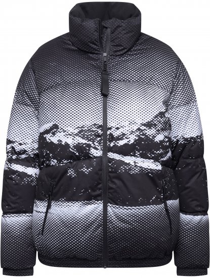 Ulla Popken HYPRAR Mountain Scene Performance Puffer Jacket Black - Jaquetas - 