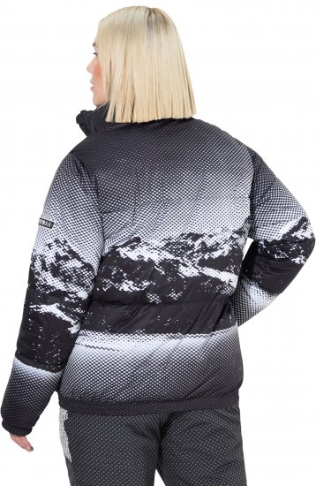 Ulla Popken HYPRAR Mountain Scene Performance Puffer Jacket Black - Jaquetas - 
