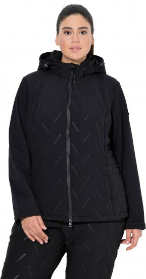 Ulla Popken Triple Function Laser Quilted Softshell Jacket Black - Jaquetas - 