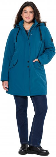 Ulla Popken HYPRAR Long Softshell Jacket Ocean Blue - Jaquetas - 