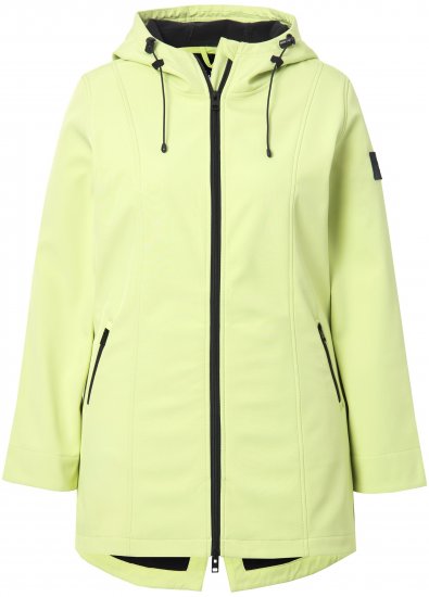 Ulla Popken Hyprar Soft Shell Water Repellent Hooded Jacket Lime Green - Jaquetas - 