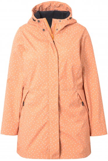 Ulla Popken Raindrop Print Longline Waterproof Jacket Mandarin - Jaquetas - 