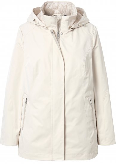 Ulla Popken Long Triple Function Softshell Jacket Natural White - Jaquetas - 