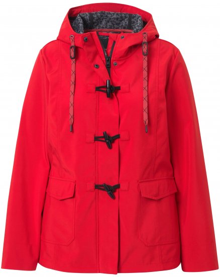 Ulla Popken HYPRAR Toggle Button Microfleece Lined Jacket Salsa Red - Jaquetas - 