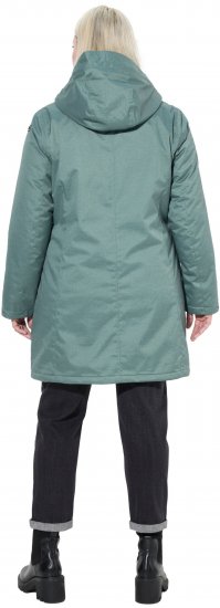 Ulla Popken HYPRAR Drawstring Waist Parka Grey Green - Jaquetas - 