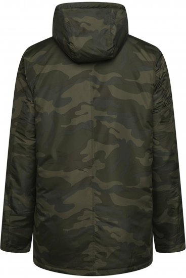 Kam Jeans KV143 Camo Print Hooded Coat Khaki - Casacos - Casacos Homem Tamanhos Grandes