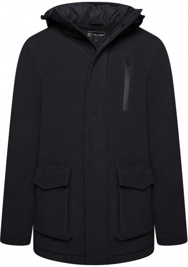 Kam Jeans KV144 Long Quilted Softshell Parka Black - Casacos - Casacos Homem Tamanhos Grandes