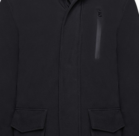 Kam Jeans KV144 Long Quilted Softshell Parka Black - Casacos - Casacos Homem Tamanhos Grandes
