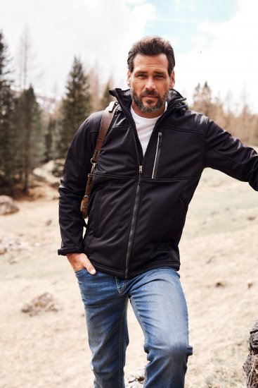 JP1880 Softshell Wind and Water Resistant Jacket Black TALL - TALL casacos - 