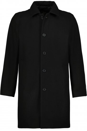 JP1880 Coat Wool Blend Water Repellent Black - Casacos - Casacos Homem Tamanhos Grandes