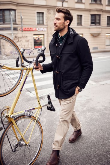 JP1880 Dufflecoat Water-repellent Black - Casacos - Casacos Homem Tamanhos Grandes