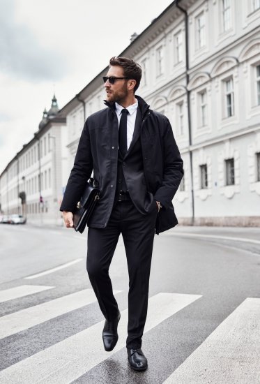 JP1880 Jacket Business Waterproof Black - Casacos - Casacos Homem Tamanhos Grandes