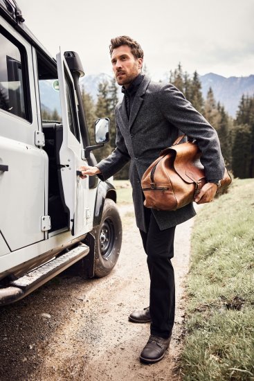 JP1880 Coat Wool Blend Quilted Insert Black - Casacos - Casacos Homem Tamanhos Grandes