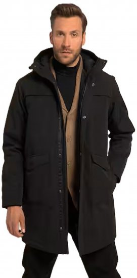 JP1880 Parka Warm Sleeves with Windcuffs Black - Casacos - Casacos Homem Tamanhos Grandes