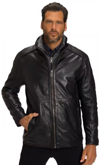 JP1880 Jacket Nappa Lamb Leather Black - Casacos - Casacos Homem Tamanhos Grandes