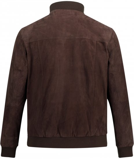 JP1880 Leather Jacket Goat Suede Espresso Brown - Casacos - Casacos Homem Tamanhos Grandes