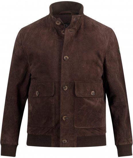JP1880 Leather Jacket Goat Suede Espresso Brown - Casacos - Casacos Homem Tamanhos Grandes