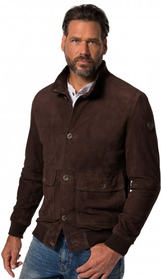 JP1880 Leather Jacket Goat Suede Espresso Brown - Casacos - Casacos Homem Tamanhos Grandes