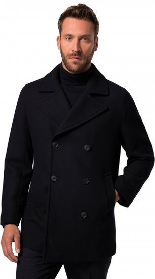JP1880 Caban Short Double-breasted Overcoat Navy - Casacos - Casacos Homem Tamanhos Grandes