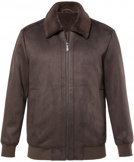JP1880 Bomber Jacket Faux Leather Dark Brown - Casacos - Casacos Homem Tamanhos Grandes