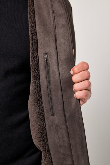 JP1880 Bomber Jacket Faux Leather Dark Brown - Casacos - Casacos Homem Tamanhos Grandes