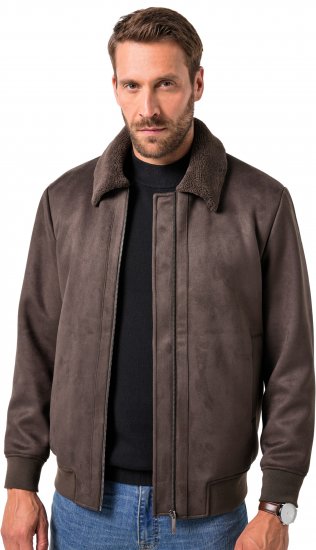 JP1880 Bomber Jacket Faux Leather Dark Brown - Casacos - Casacos Homem Tamanhos Grandes