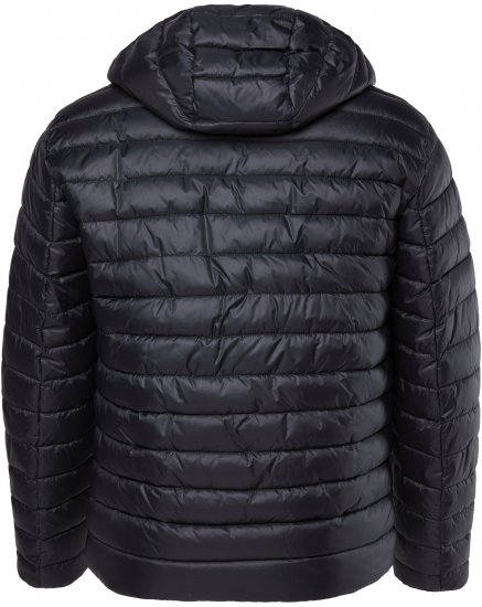 JAY-PI Lightly Quilted Jacket with a Hoodie Black - Casacos - Casacos Homem Tamanhos Grandes
