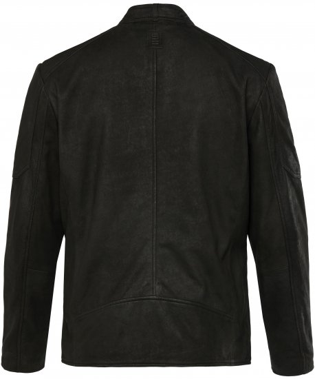 STHUGE Leather Biker Jacket Lamb Nappa Leather Black - Casacos - Casacos Homem Tamanhos Grandes
