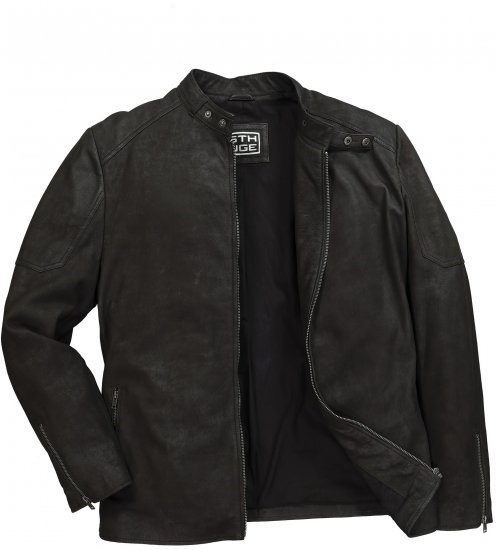 STHUGE Leather Biker Jacket Lamb Nappa Leather Black - Casacos - Casacos Homem Tamanhos Grandes