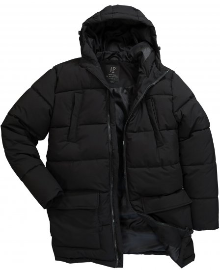 JP1880 Quilted Parka with Multiple Pockets Black - Casacos - Casacos Homem Tamanhos Grandes