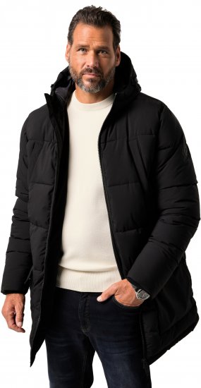 JP1880 Quilted Parka with Multiple Pockets Black - Casacos - Casacos Homem Tamanhos Grandes