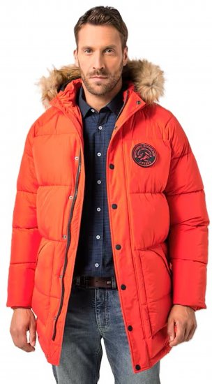 JP1880 Parka Quilted Faux Fur Hood Red - Casacos - Casacos Homem Tamanhos Grandes