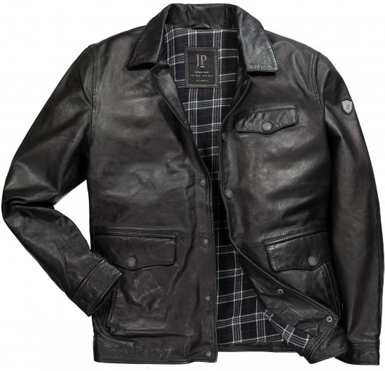 JP1880 Leather Jacket Finest Lamb Nappa Black - Casacos - Casacos Homem Tamanhos Grandes